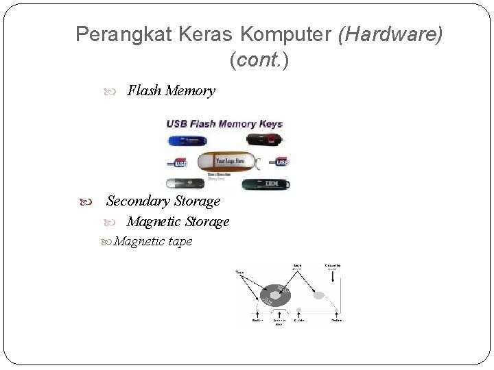 Perangkat Keras Komputer (Hardware) (cont. ) Flash Memory Secondary Storage Magnetic tape 