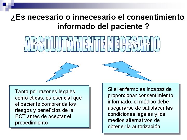 ¿Es necesario o innecesario el consentimiento informado del paciente ? Tanto por razones legales