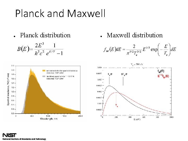 Planck and Maxwell ● Planck distribution ● Maxwell distribution 