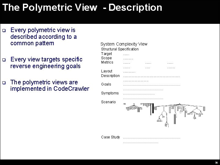 The Polymetric View - Description q Every polymetric view is described according to a