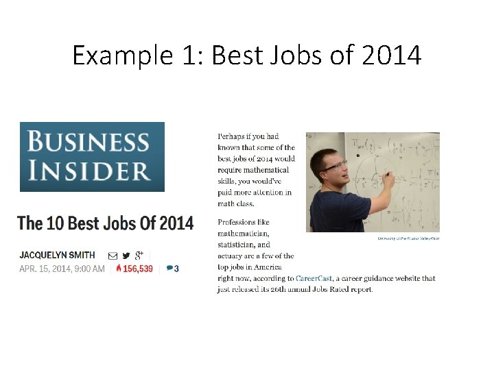 Example 1: Best Jobs of 2014 