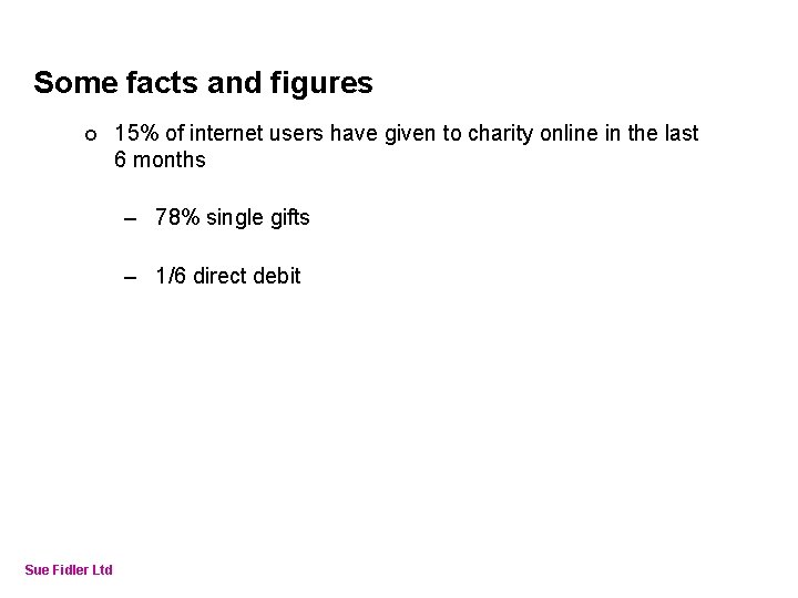 Online Fundraising – How to make it work Some facts and figures ¢ 15%