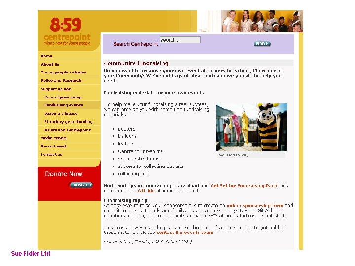Online Fundraising – How to make it work Sue Fidler Ltd 