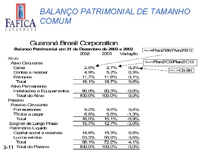 BALANÇO PATRIMONIAL DE TAMANHO COMUM 3 -11 