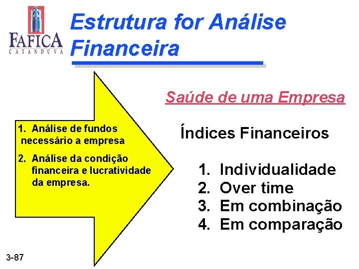 Estrutura for Análise Financeira Saúde de uma Empresa 1. Análise de fundos necessário a