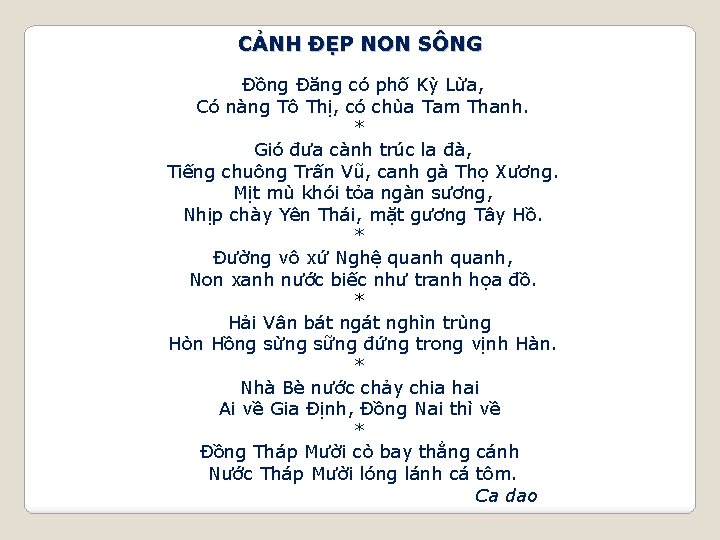 CẢNH ĐẸP NON SÔNG Đồng Đăng có phố Kỳ Lừa, Có nàng Tô Thị,