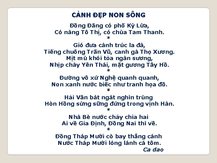 CẢNH ĐẸP NON SÔNG Đồng Đăng có phố Kỳ Lừa, Có nàng Tô Thị,