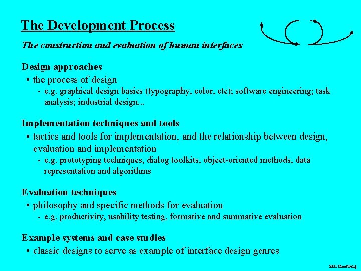 The Development Process The construction and evaluation of human interfaces Design approaches • the The Development Process The construction and evaluation of human interfaces Design approaches • the