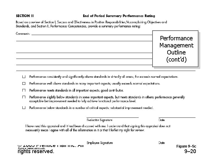 Performance Management Outline (cont’d) © 2005 Prentice Hall Inc. All Source: www. cwru. edu.