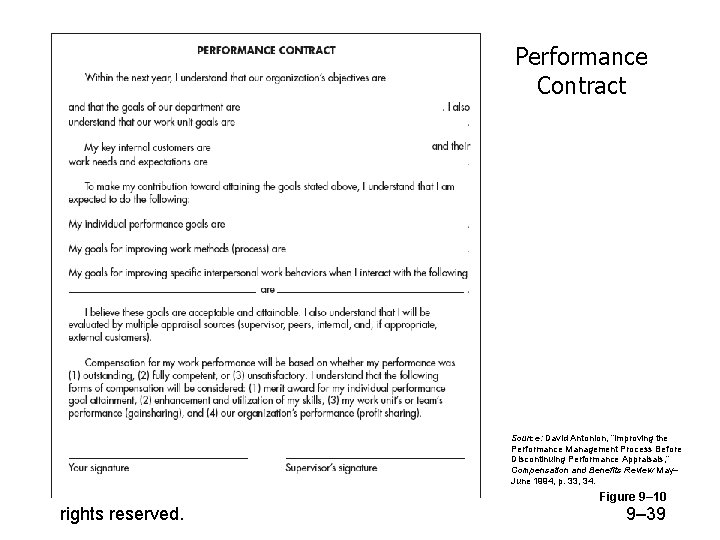 Performance Contract © 2005 Prentice Hall Inc. All rights reserved. Source: David Antonion, “Improving