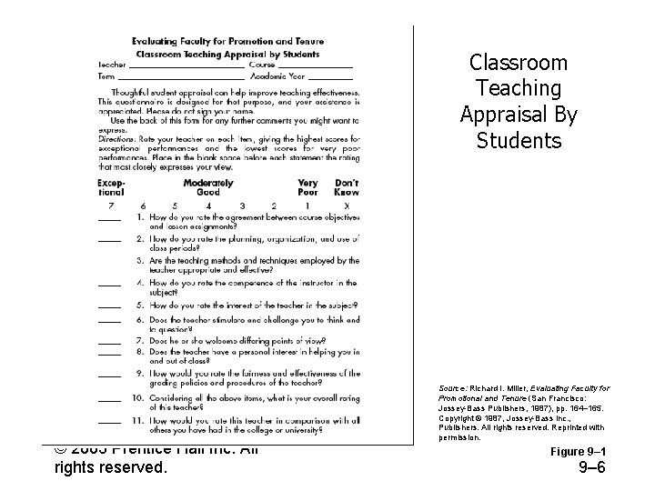 Classroom Teaching Appraisal By Students © 2005 Prentice Hall Inc. All rights reserved. Source:
