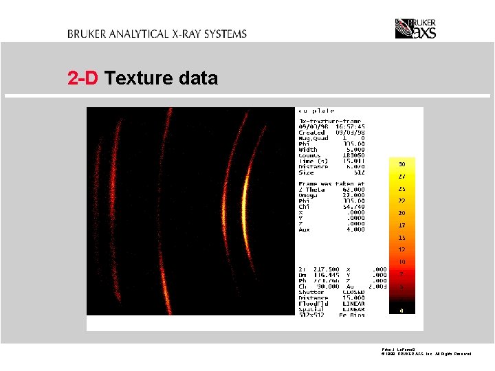 2 -D Texture data Peter J. La. Puma 9 © 1998 BRUKER AXS, Inc.