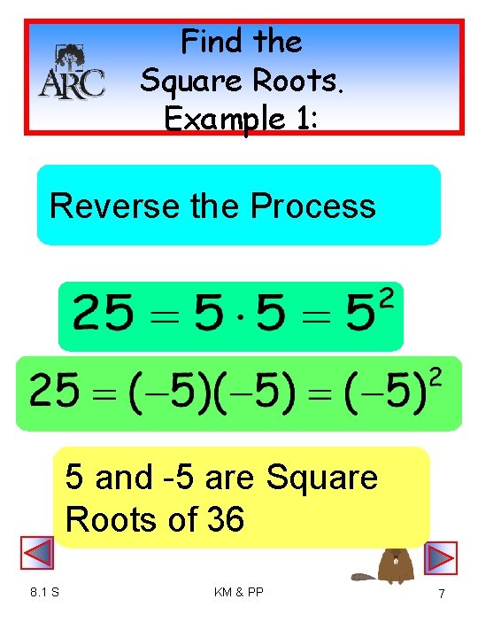 Introduction to Radical Expressions 8 1 S KM