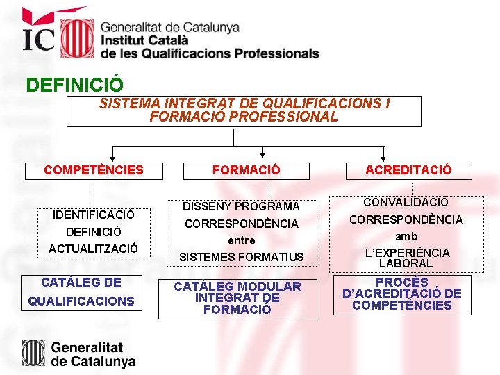 DEFINICIÓ SISTEMA INTEGRAT DE QUALIFICACIONS I FORMACIÓ PROFESSIONAL COMPETÈNCIES IDENTIFICACIÓ DEFINICIÓ ACTUALITZACIÓ CATÀLEG DE DEFINICIÓ SISTEMA INTEGRAT DE QUALIFICACIONS I FORMACIÓ PROFESSIONAL COMPETÈNCIES IDENTIFICACIÓ DEFINICIÓ ACTUALITZACIÓ CATÀLEG DE