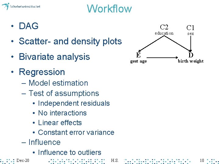 Workflow • DAG C 2 education • Scatter- and density plots E • Bivariate