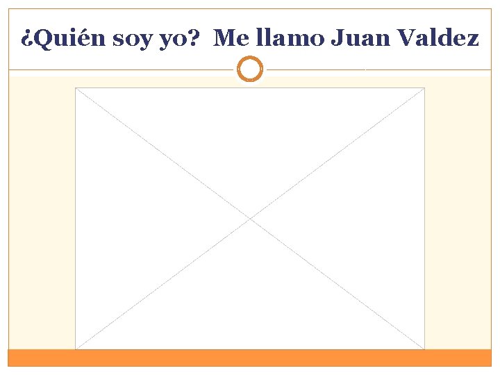 ¿Quién soy yo? Me llamo Juan Valdez 
