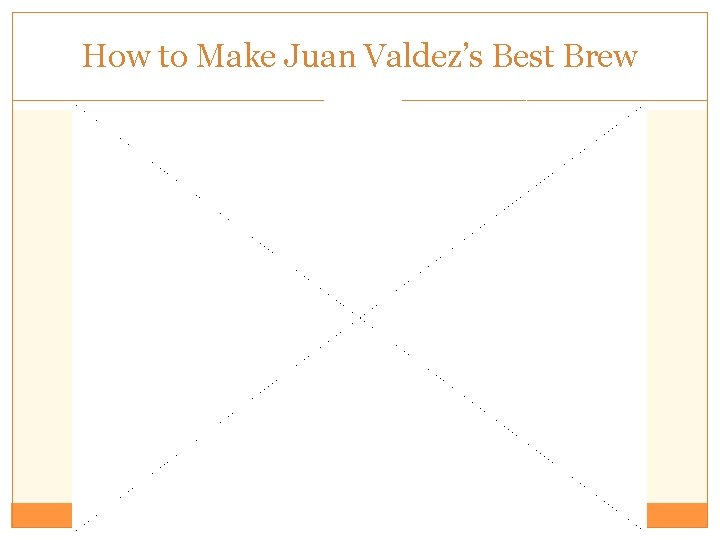 How to Make Juan Valdez’s Best Brew 