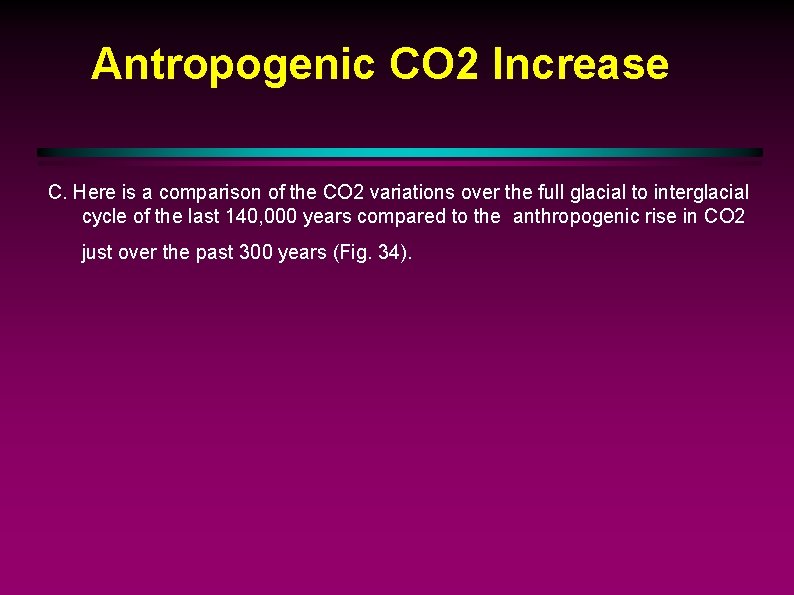Antropogenic CO 2 Increase C. Here is a comparison of the CO 2 variations