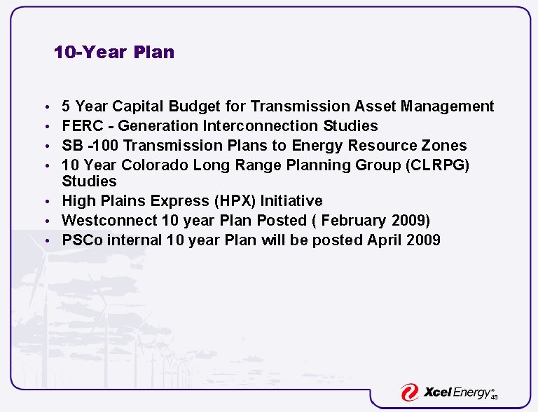 10 -Year Plan 5 Year Capital Budget for Transmission Asset Management FERC - Generation 10 -Year Plan 5 Year Capital Budget for Transmission Asset Management FERC - Generation
