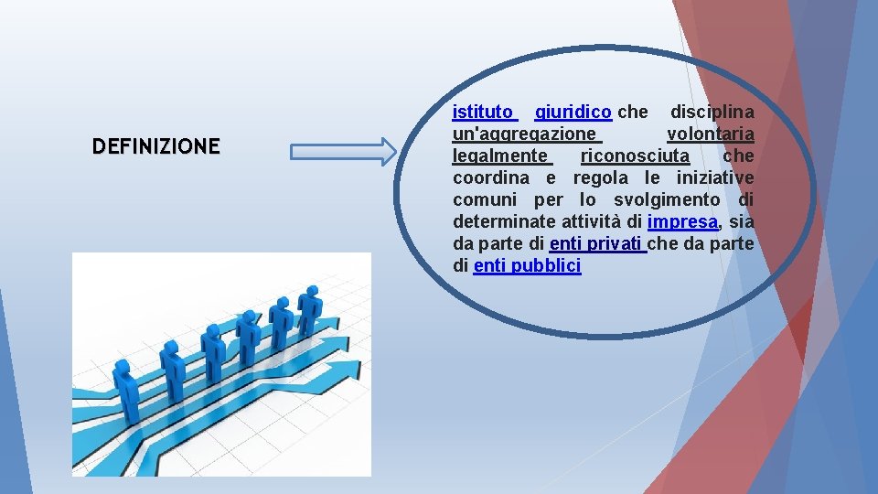 DEFINIZIONE istituto giuridico che disciplina un'aggregazione volontaria legalmente riconosciuta che coordina e regola le