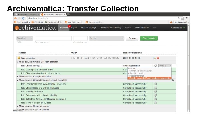 Archivematica: Transfer Collection 