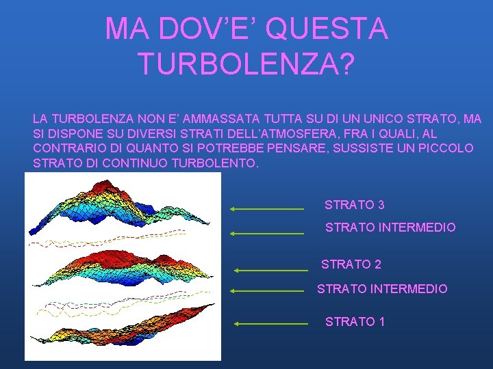 MA DOV’E’ QUESTA TURBOLENZA? LA TURBOLENZA NON E’ AMMASSATA TUTTA SU DI UN UNICO MA DOV’E’ QUESTA TURBOLENZA? LA TURBOLENZA NON E’ AMMASSATA TUTTA SU DI UN UNICO