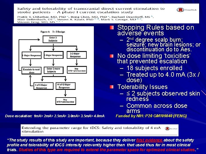 Phase I Study of Safety and Tolerability Stopping Rules based on adverse events –