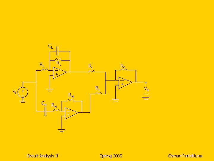 CL RL RL Ri Rf + vi Ri + + + vo RH CH
