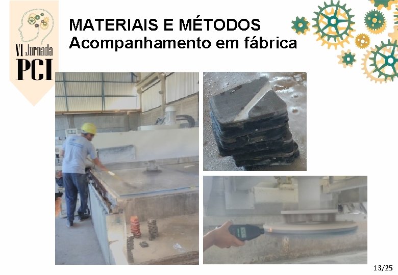 MATERIAIS E MÉTODOS Acompanhamento em fábrica 13/25 MATERIAIS E MÉTODOS Acompanhamento em fábrica 13/25