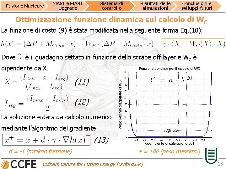 Fusione Nucleare MAST Upgrade Sistema di controllo Risultati delle simulazioni Conclusioni e sviluppi futuri