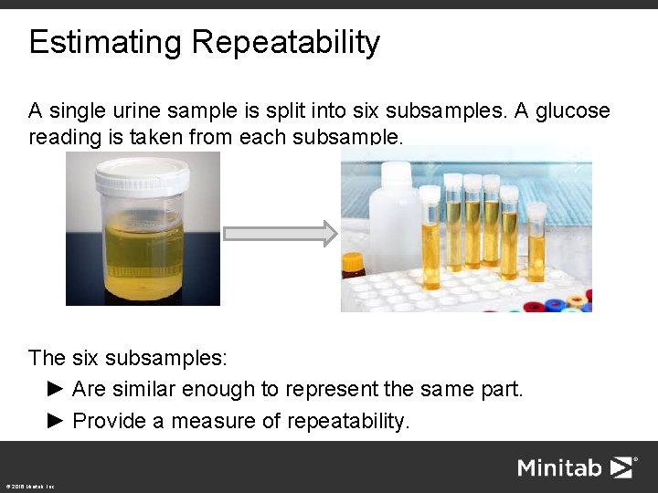 Estimating Repeatability A single urine sample is split into six subsamples. A glucose reading