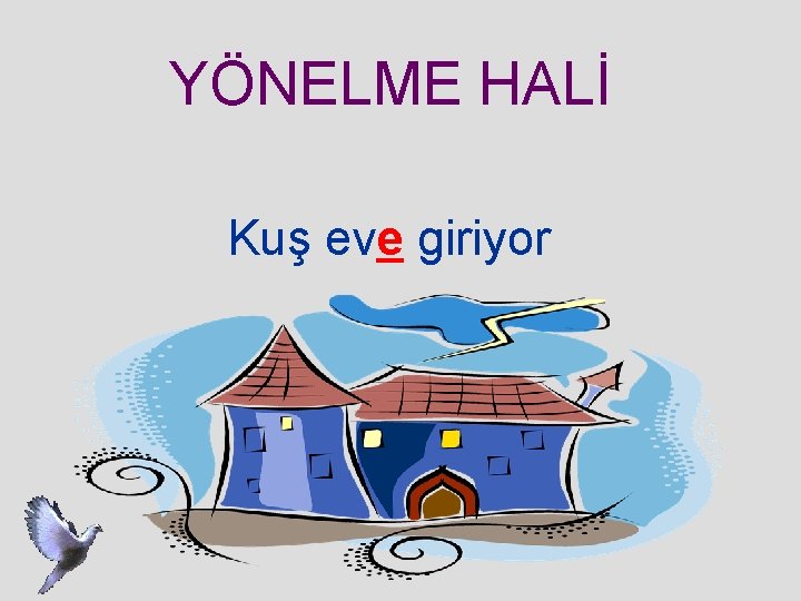 YÖNELME HALİ Kuş eve giriyor 