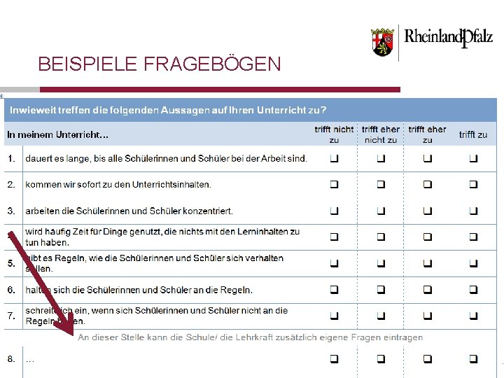 BEISPIELE FRAGEBÖGEN Folie 17 
