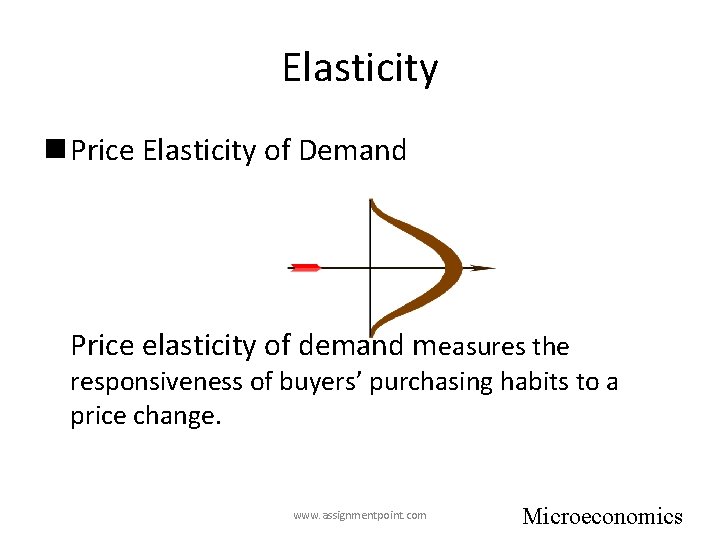 Elasticity n Price Elasticity of Demand Price elasticity of demand measures the responsiveness of