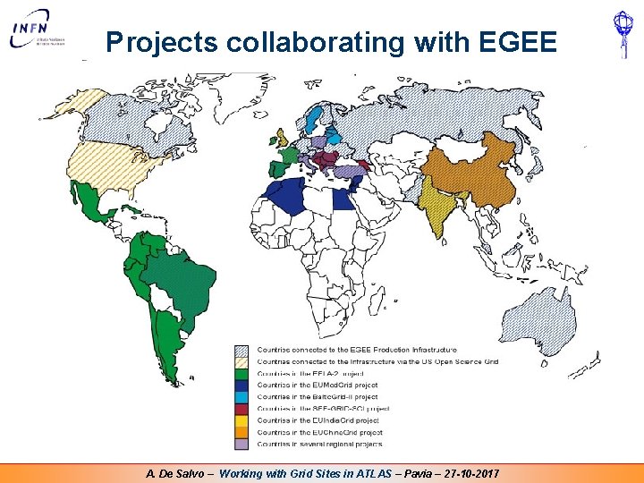 Projects collaborating with EGEE A. De Salvo – Working with Grid Sites in ATLAS Projects collaborating with EGEE A. De Salvo – Working with Grid Sites in ATLAS