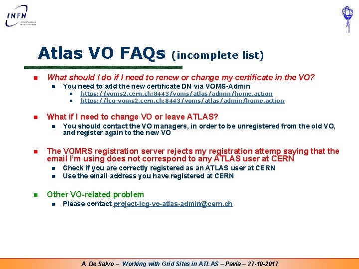 Atlas VO FAQs n What should I do if I need to renew or Atlas VO FAQs n What should I do if I need to renew or