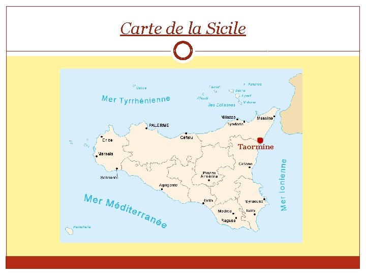 Carte de la Sicile Taormine 