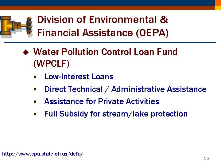 Division of Environmental & Financial Assistance (OEPA) u Water Pollution Control Loan Fund (WPCLF)