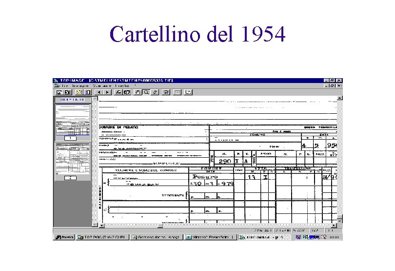 Cartellino del 1954 