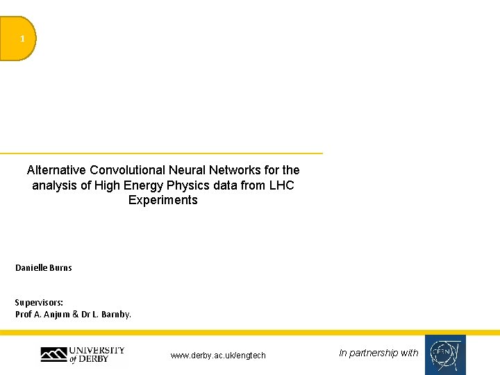 1 Alternative Convolutional Neural Networks for the analysis of High Energy Physics data from