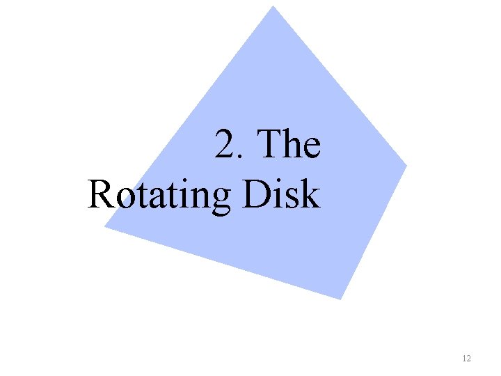 2. The Rotating Disk 12 