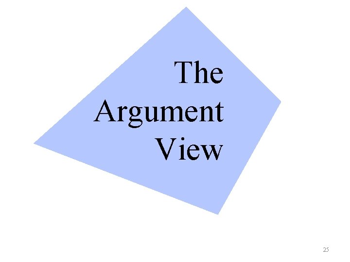 The Argument View 25 