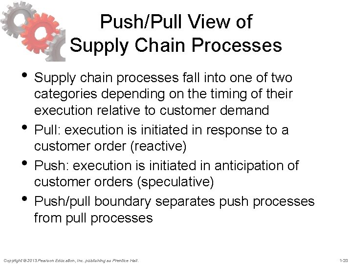 Push/Pull View of Supply Chain Processes • Supply chain processes fall into one of