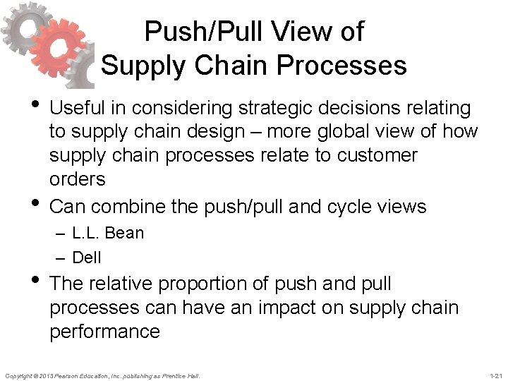 Push/Pull View of Supply Chain Processes • Useful in considering strategic decisions relating •