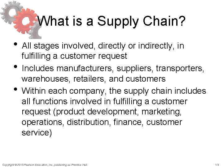 What is a Supply Chain? • All stages involved, directly or indirectly, in •