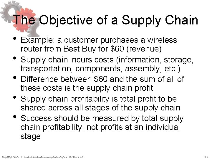 The Objective of a Supply Chain • Example: a customer purchases a wireless •