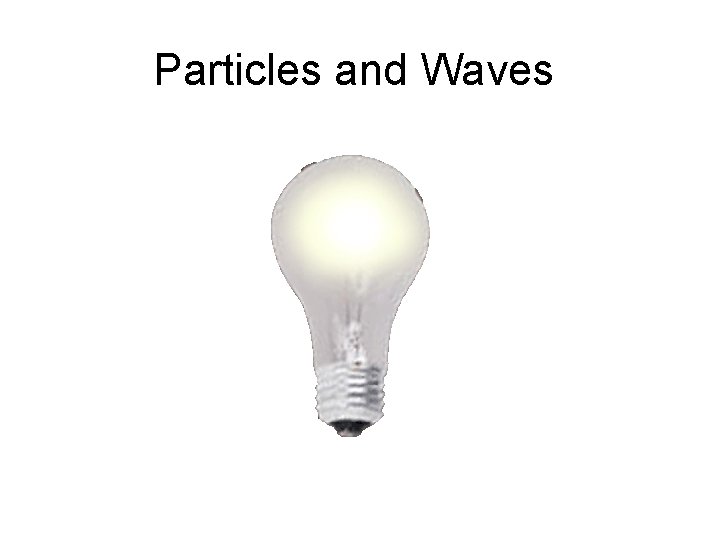 Particles and Waves 