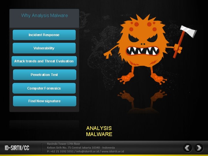 Why Analysis Malware Incident Response Vulnerability Attack trends and Threat Evaluation Penetration Test Computer