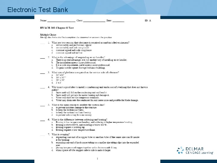 Electronic Test Bank 