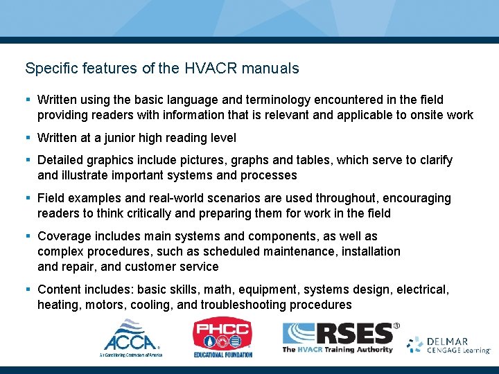 Specific features of the HVACR manuals § Written using the basic language and terminology